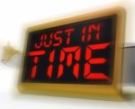 Just In Time Digital Clock Means Not Too Late Stock Photo