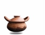 Clay Pot On A White Background Stock Photo