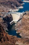 View Of The Hoover Dam And Bridge Stock Photo