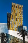 Apartment Blocks Behind The Gucci Building In Las Vegas Stock Photo