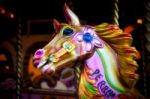 Close-up Of A Horse On A Funfair Carousel Ride Stock Photo