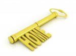 Gold Key With Home Text Stock Photo