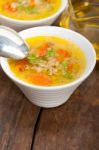 Syrian Barley Broth Soup Aleppo Style Stock Photo