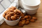 Almond Nut Organic Healthy Snack Vegan Vegetarian Stock Photo