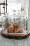 Bakery Displayed In Glass Bell Stock Photo