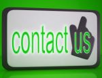 Contact Us Button Showing Customer Service Stock Photo