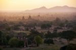 Sunrise Over Temples Of Bagan In Myanmar Stock Photo