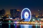 Bangkok, Thailand, 27 Dec 2017 - Aerial View Bangkok City Night Stock Photo