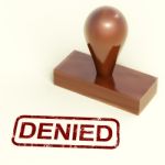 Denied Stamp Showing Rejection Stock Photo