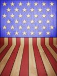 American Flag On Wood Plank Stock Photo