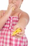 Girl Offering Chips Stock Photo