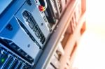 Storage Servers In Data Room Domestic Room Stock Photo