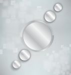 Abstract Background With Silver And Realistic Spheres Stock Photo