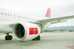 Passenger plane Waiting In Airport Stock Photo