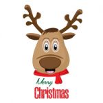 Reindeer Of Merry Christmas Isolated On White Background Stock Photo