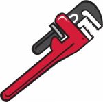 Pipe Wrench Retro Stock Photo