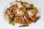 Fried Noodles With Crab Stock Photo