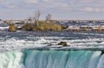 Beautiful Postcard Of Amazing Powerful Niagara Waterfall Stock Photo