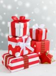 Christmas Gift Boxes Stock Photo