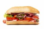 Sandwich With Paio Sausage And Ham Stock Photo