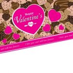 Valentine's Day On Colorful Heart Chocolate Party Background.  Colorful Hearts Chocolate On Colorful Background Stock Photo