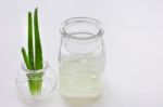 Aloe Vera Gel  On White Background Stock Photo