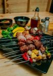 Meat On Barbecue Stock Photo