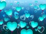 Blue Hearts Background Means Valentines Day And Backgrounds Stock Photo