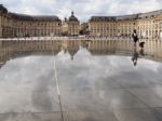 Miroir D'eau At Place De La Bourse In Bordeaux Stock Photo