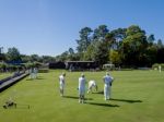 Isle Of Thorns, Sussex/uk - September 11 : Lawn Bowls Match At I Stock Photo