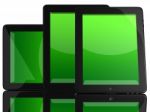 Tablet Computers With Green Screen Stock Photo