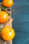 Dietary Fiber From Mandarin Orange With Scent On Wooden Stock Photo