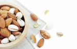 Assorted Almonds In A Bowl Stock Photo