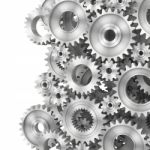 3d Rendering Gears Background Stock Photo