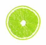 Half A Lime On A White Background Stock Photo