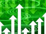 Green Arrows Background Means Direction Upwards Or Downwards
 Stock Photo