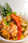 Fresh Seafood Thai Salad Stock Photo