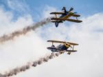 The Trig Aerobatic Team Flying Over Biggin Hill Airport Stock Photo