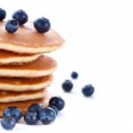 Stack Of Pancakes With Fresh Blueberries Stock Photo