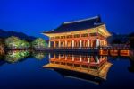 Gyeongbokgung Palace At Night In Seoul,korea Stock Photo