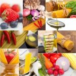 Healthy Vegetarian Vegan Food Collage Stock Photo