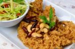 Crispy Catfish Salad With Green Mango Stock Photo