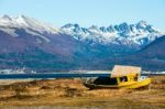 Autumn In Patagonia. Tierra Del Fuego, Beagle Channel And Chilea Stock Photo