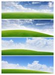 Grass And Blue Sky Banners Stock Photo