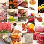 High Protein Food Collection Collage Stock Photo