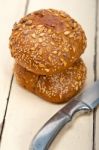 Organic Bread Over Rustic Table Stock Photo