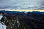 View From Monte Bianco (mont Blanc) Valle D'aosta Italy Stock Photo