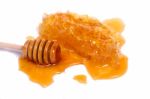 Spilled Sweet Honey Stock Photo