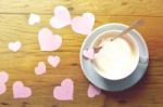 Coffee And Love Of Valentine Day Concept Of Love Stock Photo