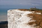 White Cliffs Near The Belle Toute Lighthouse At Beachey Head Stock Photo